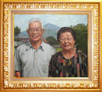 秋田の御両親様の肖像画